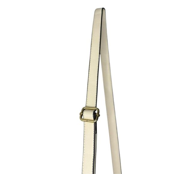 Christian Lacroix Crossbody Shoulder Bag Purse Cream Faux Leather Blue Lining - Picture 5 of 11